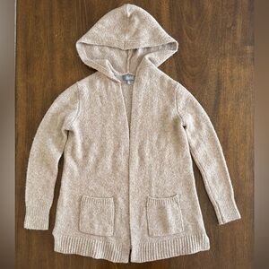 Oatmeal hooded cardigan sweater
